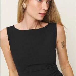 Reformation Dusk Knit Black Sleeveless Top